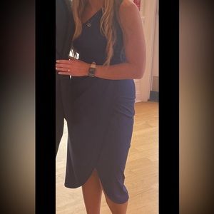 Blue midi one shoulder dress from Amazon shop called Zalalus